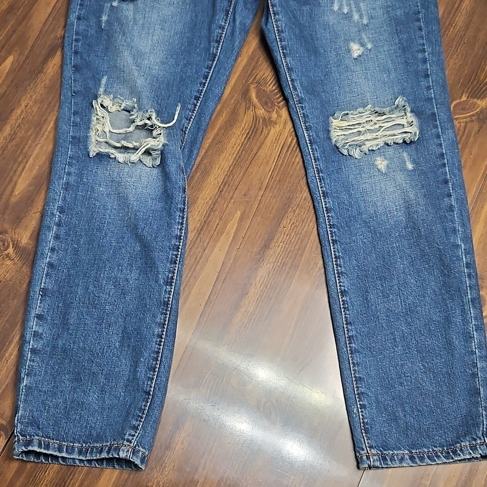 Machine Blue Relaxed Fit Distressed Jeans - Picture 2 of 15
